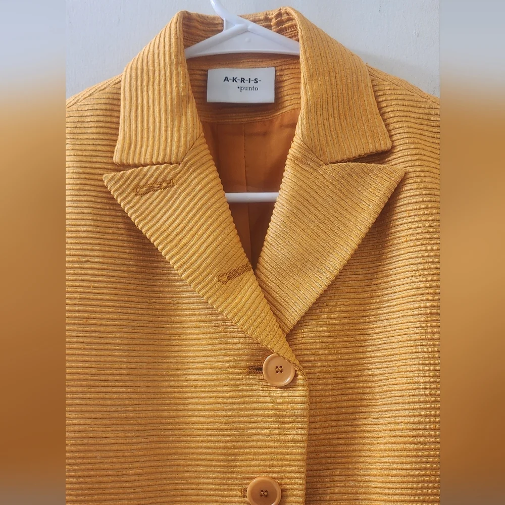 Akris Punto Vintage‎ Orange Two-Piece Dress Set, Size 8, Mulberry Silk.